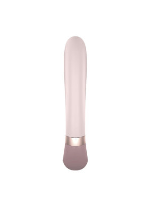 Vibromasseur point G avec stimulateur clitoris connecté chauffant USB mauve Heat Wave Satisfyer - CC597777